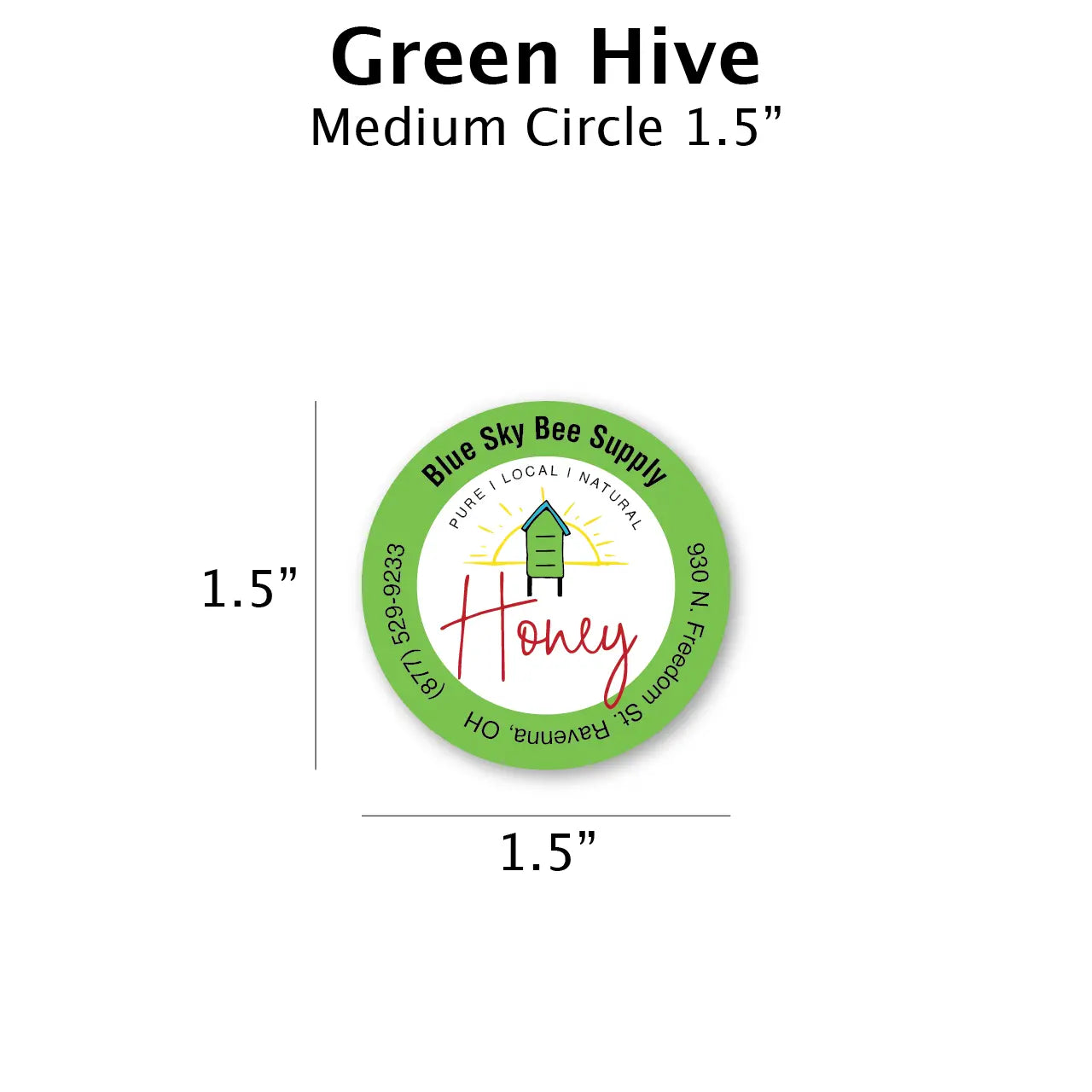 Green Hive - Customizable Label Design Blue Sky Bee Supply