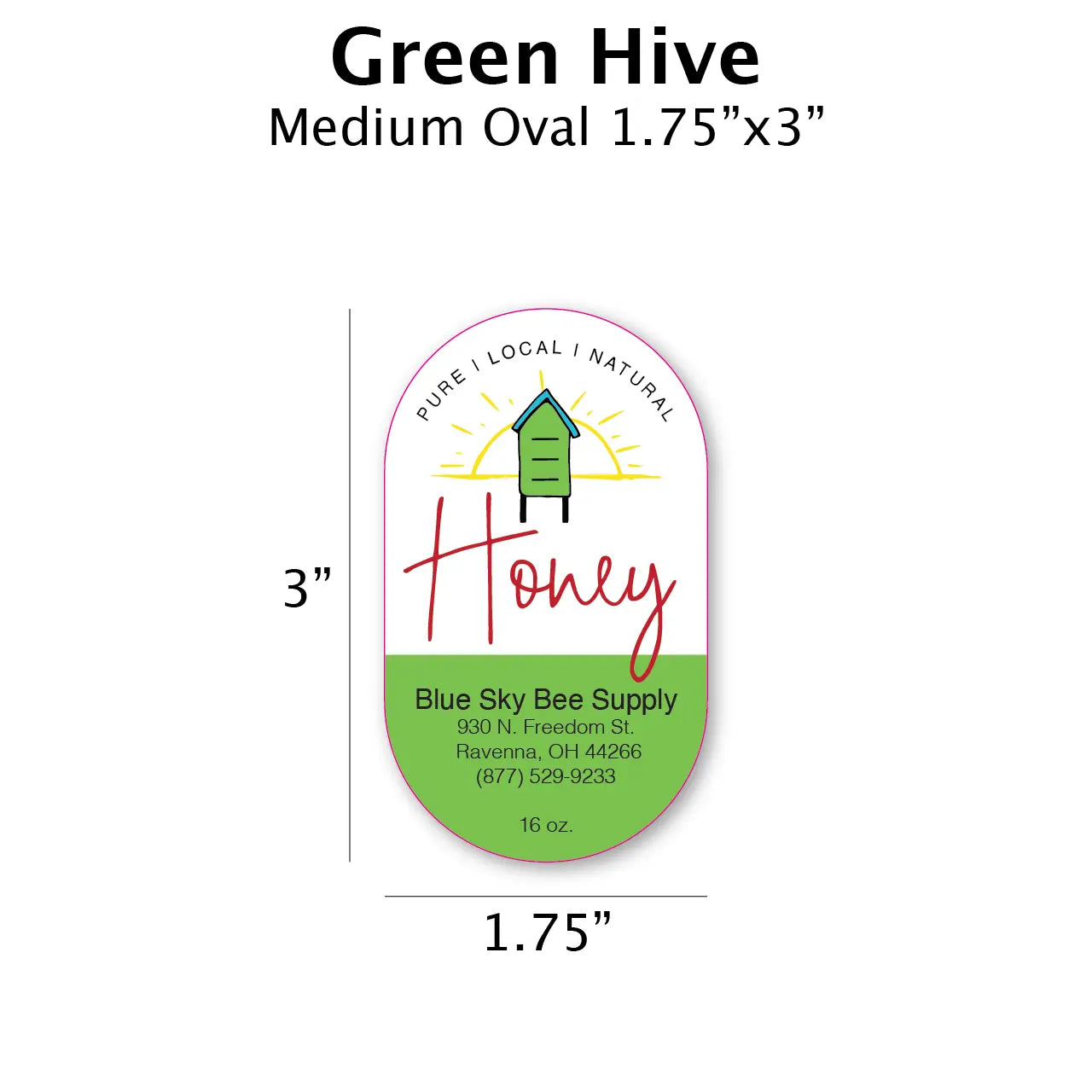 Green Hive - Customizable Label Design Blue Sky Bee Supply