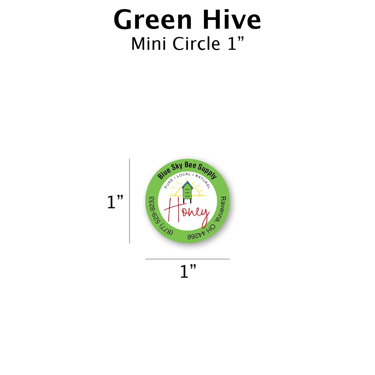 Green Hive - Customizable Label Design Blue Sky Bee Supply