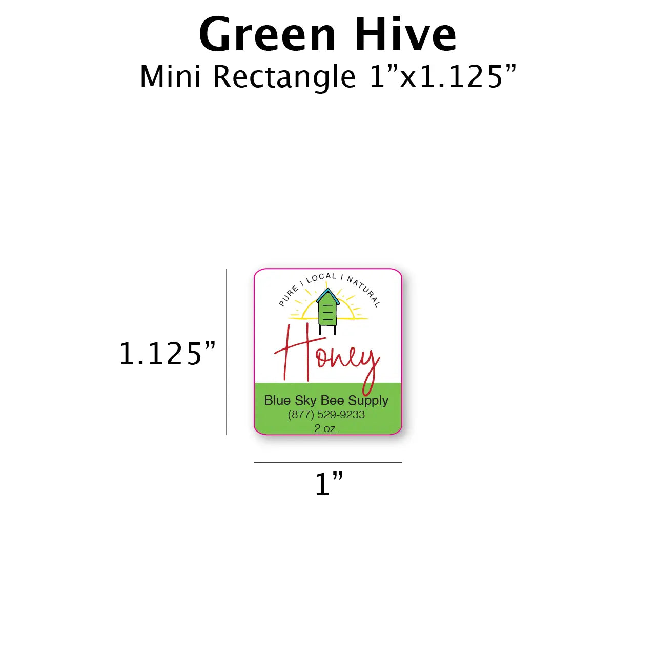 Green Hive - Customizable Label Design Blue Sky Bee Supply