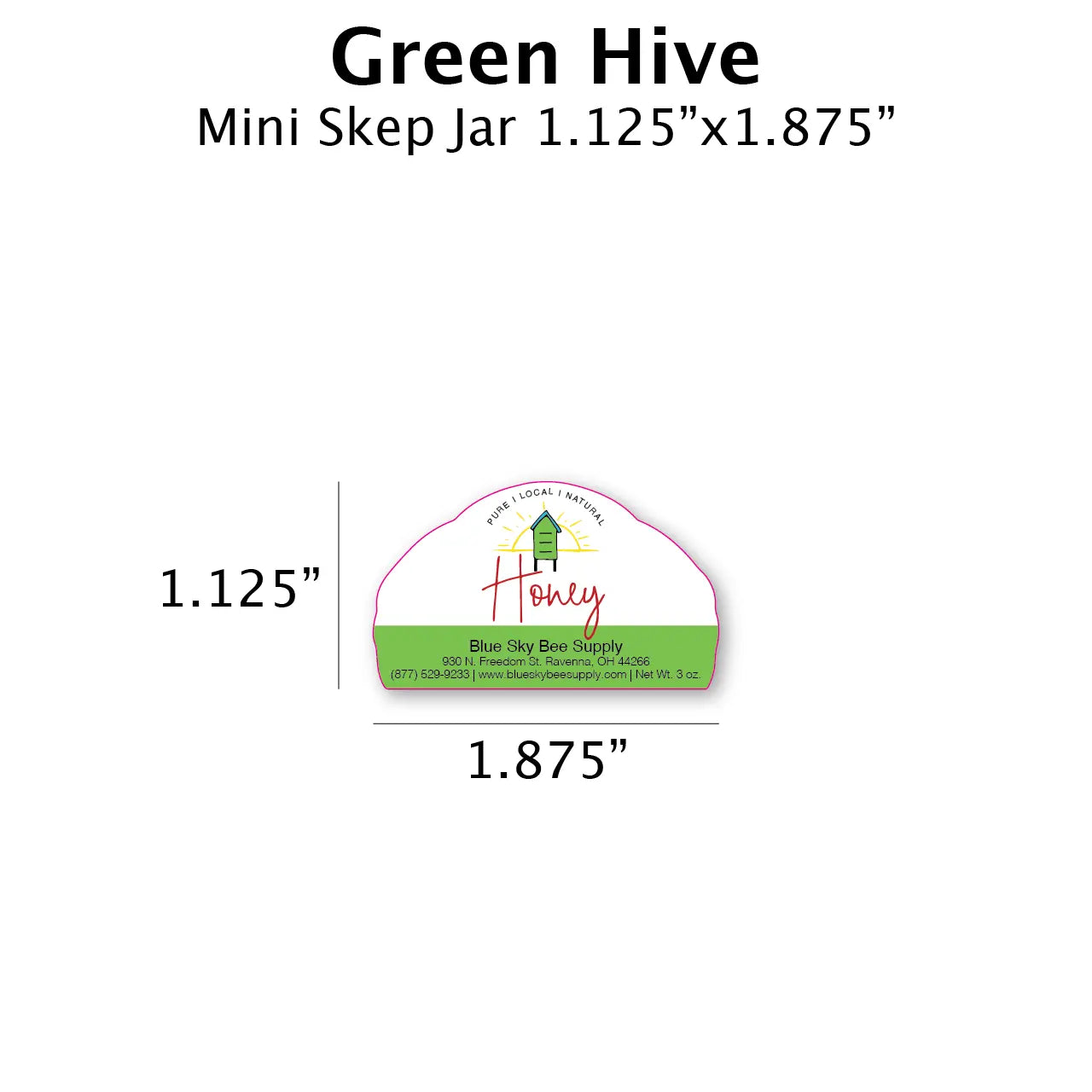 Green Hive - Customizable Label Design Blue Sky Bee Supply
