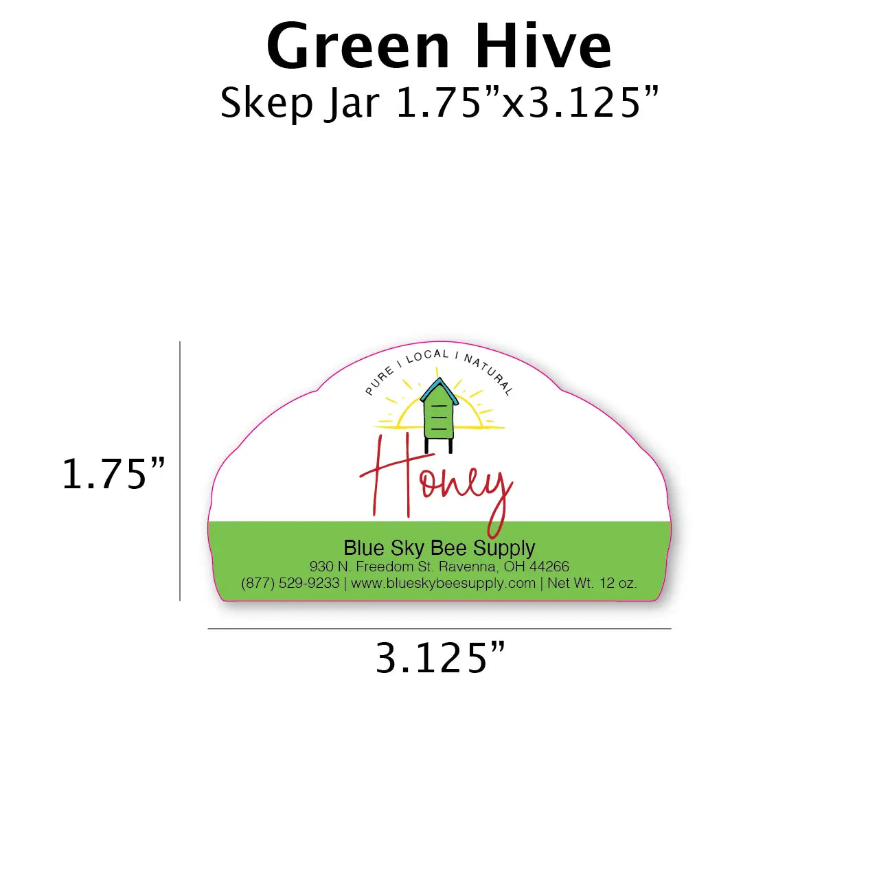 Green Hive - Customizable Label Design Blue Sky Bee Supply