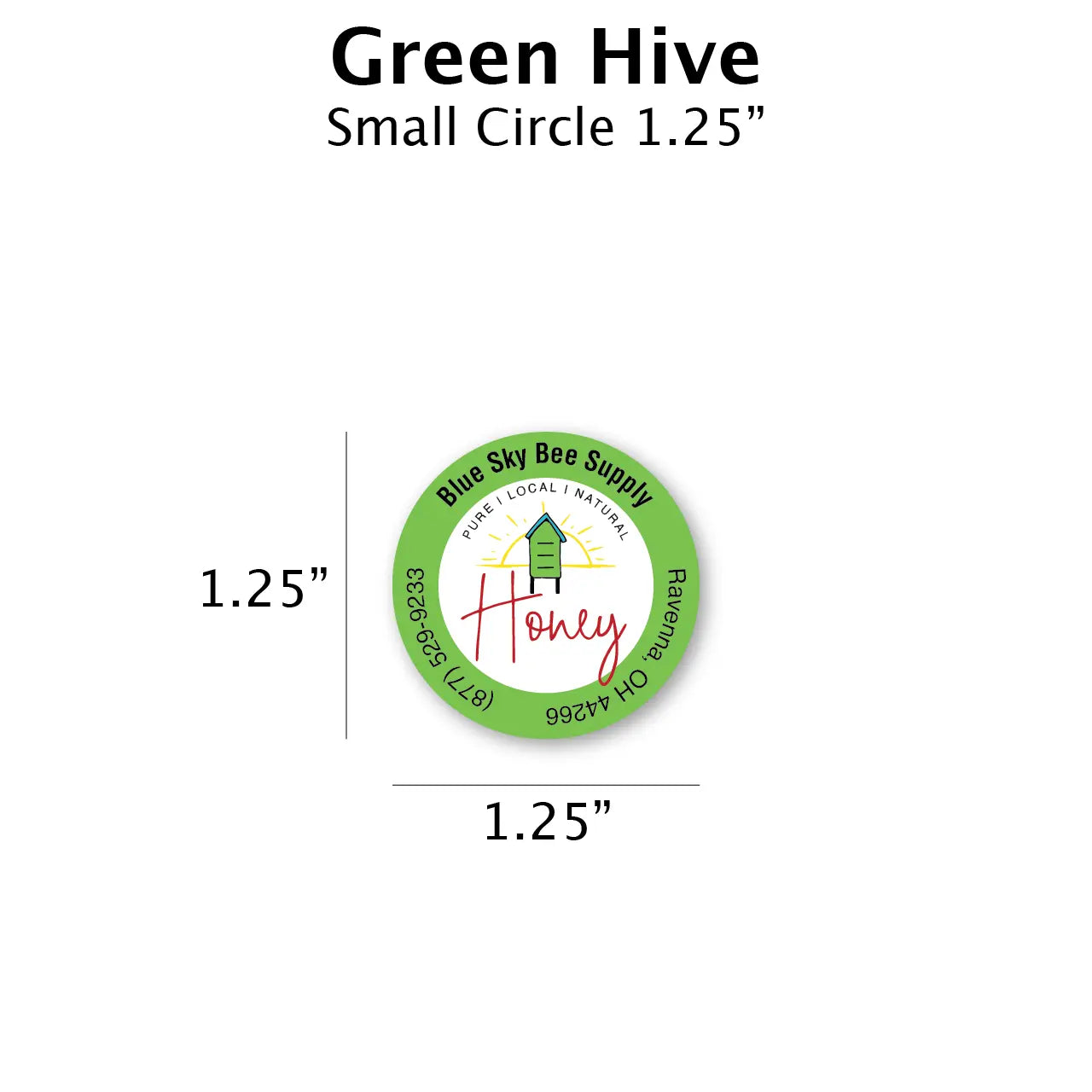 Green Hive - Customizable Label Design Blue Sky Bee Supply