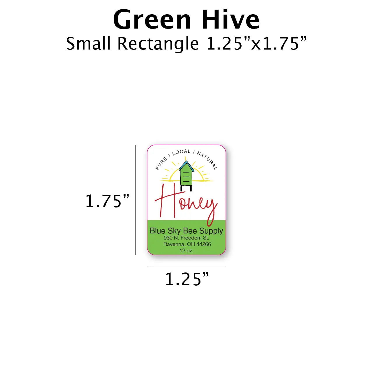 Green Hive - Customizable Label Design Blue Sky Bee Supply