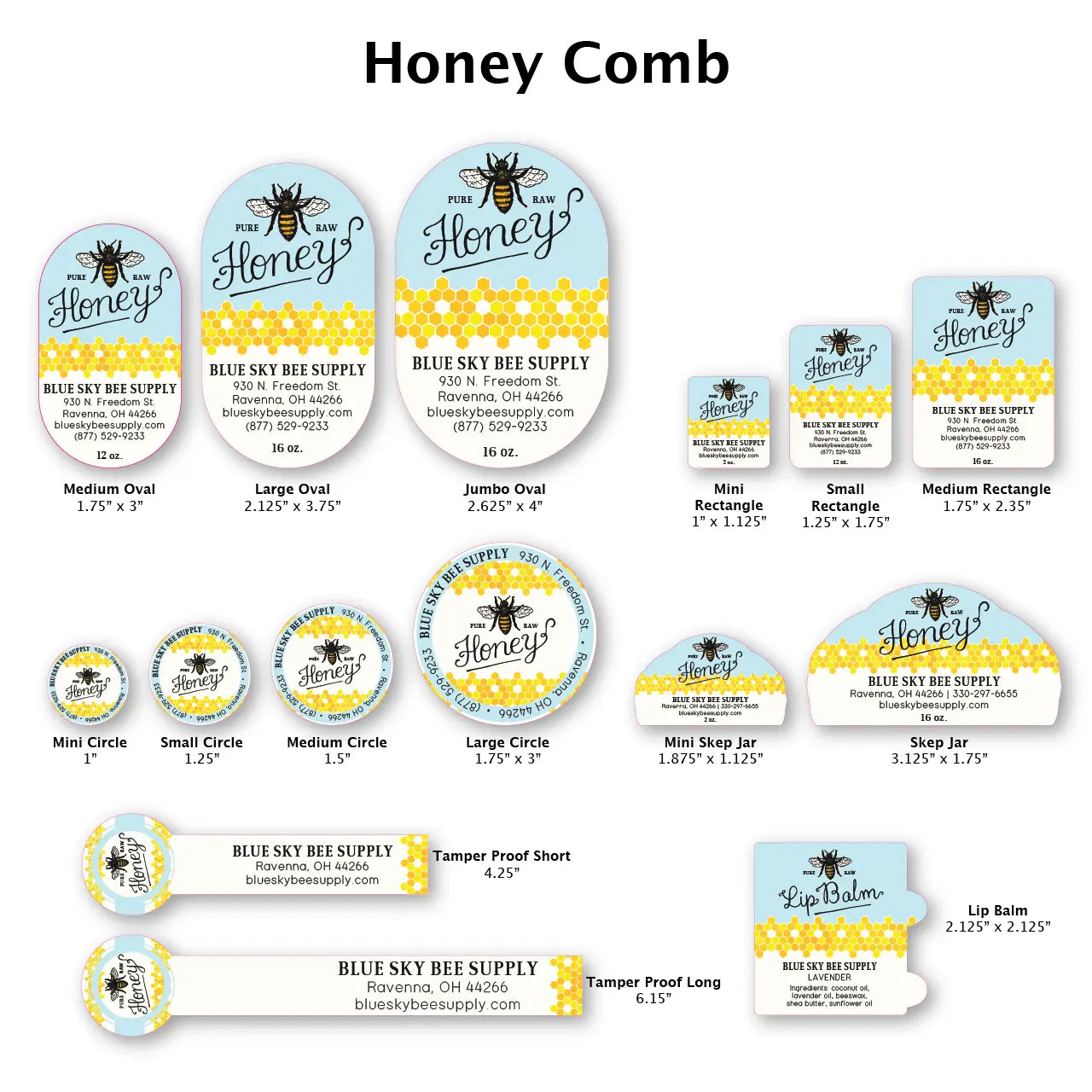 Honey Comb - Custom Label Design – Blue Sky Bee Supply