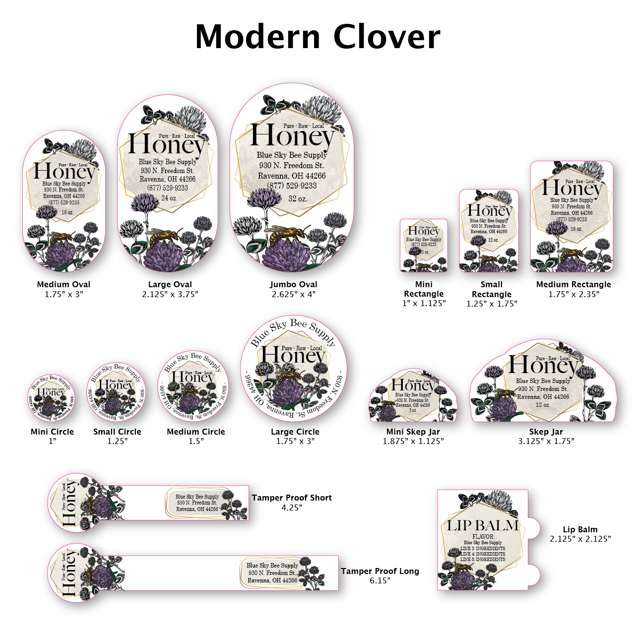 Modern Clover - Customizable Label Design
