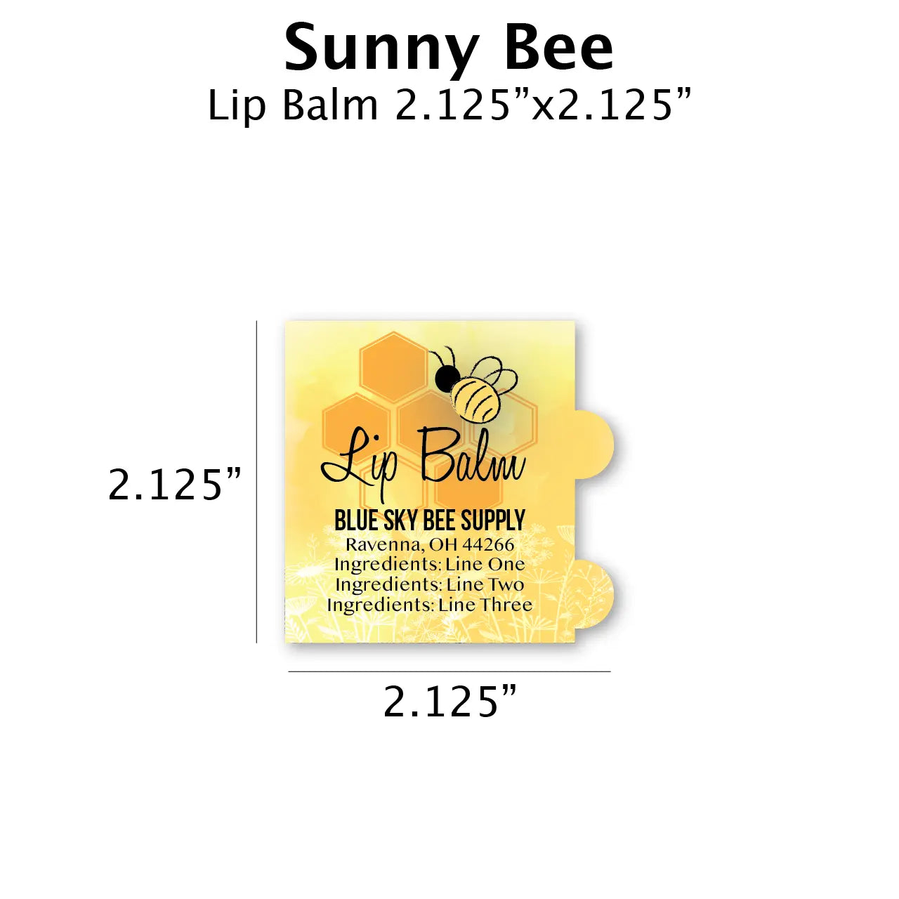 Sunny Bee - Customizable Label Design Blue Sky Bee Supply