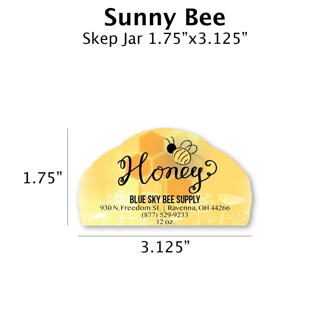 Sunny Bee - Customizable Label Design Blue Sky Bee Supply