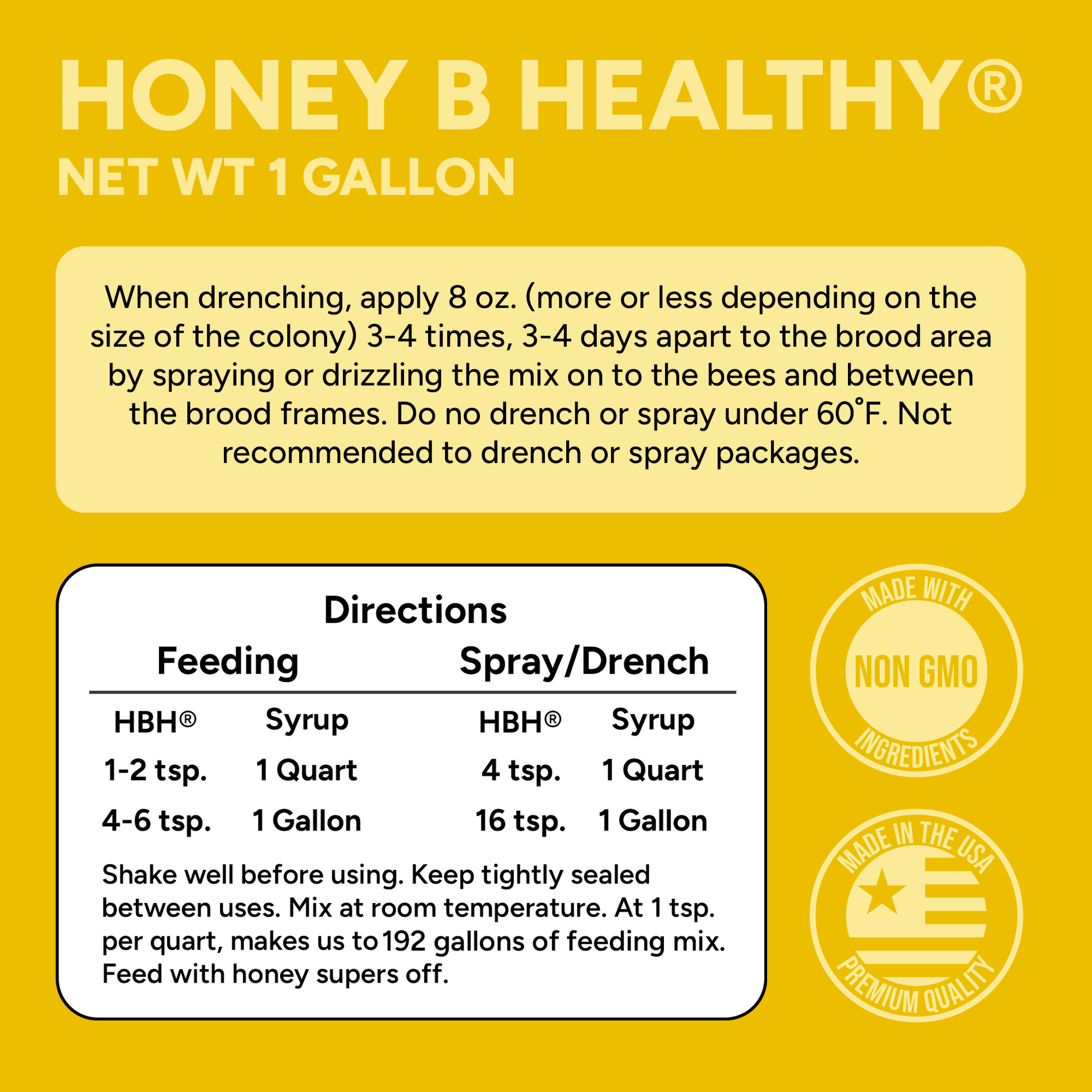 Honey-B-Healthy Feeding Stimulant (1 Gallon) [HBH-G]
