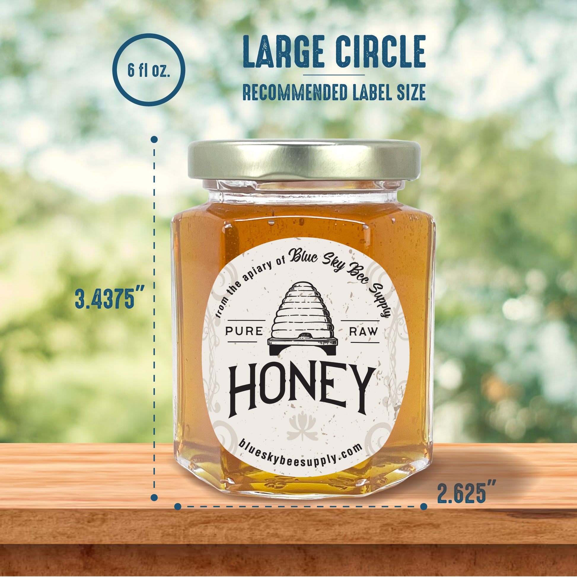 6 fluid oz. (190 ml) Glass Hex (12/case w/58mm LUG lids) [HEX06]