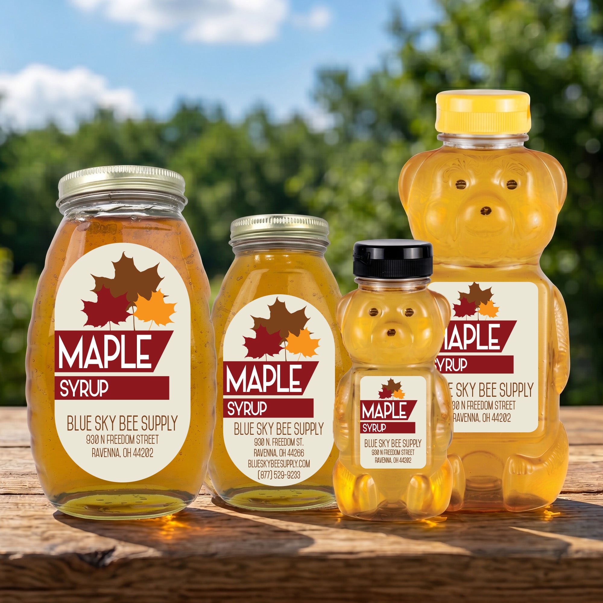 Maple 3 leaves - Customizable Design Label