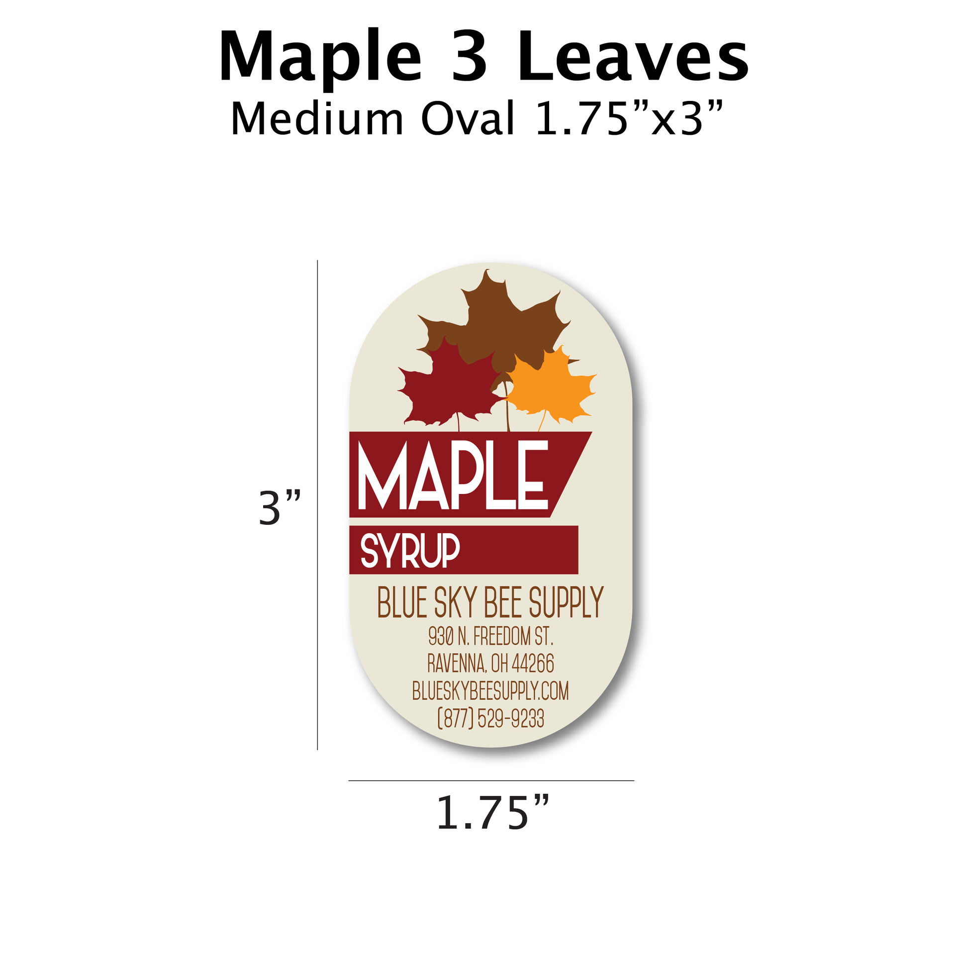 Maple 3 leaves - Customizable Design Label