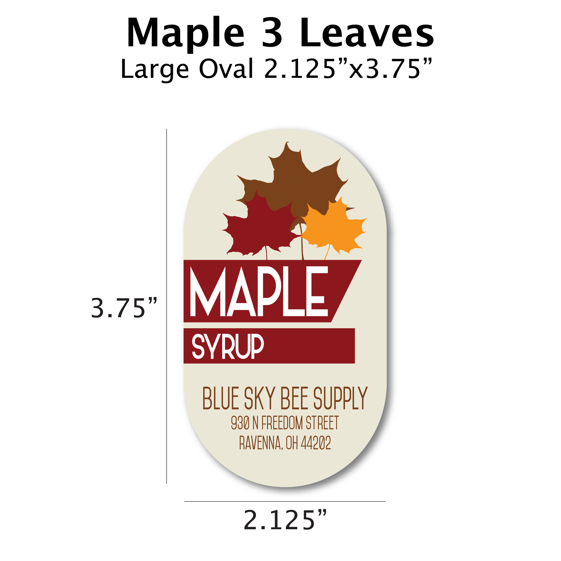 Maple 3 leaves - Customizable Design Label