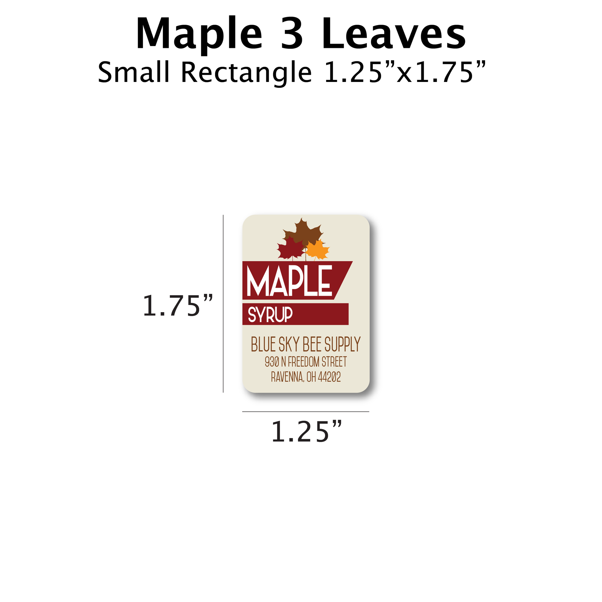 Maple 3 leaves - Customizable Design Label