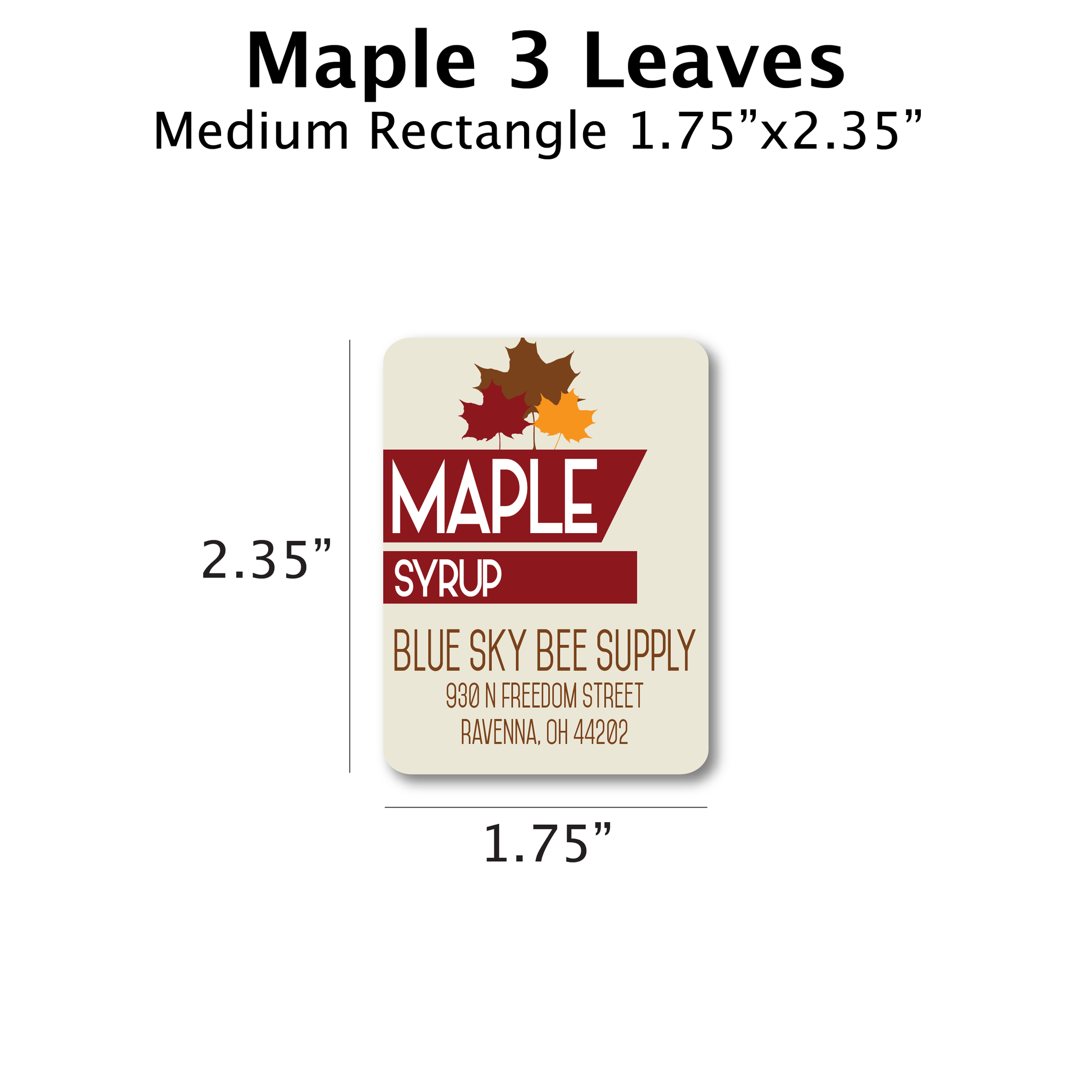 Maple 3 leaves - Customizable Design Label