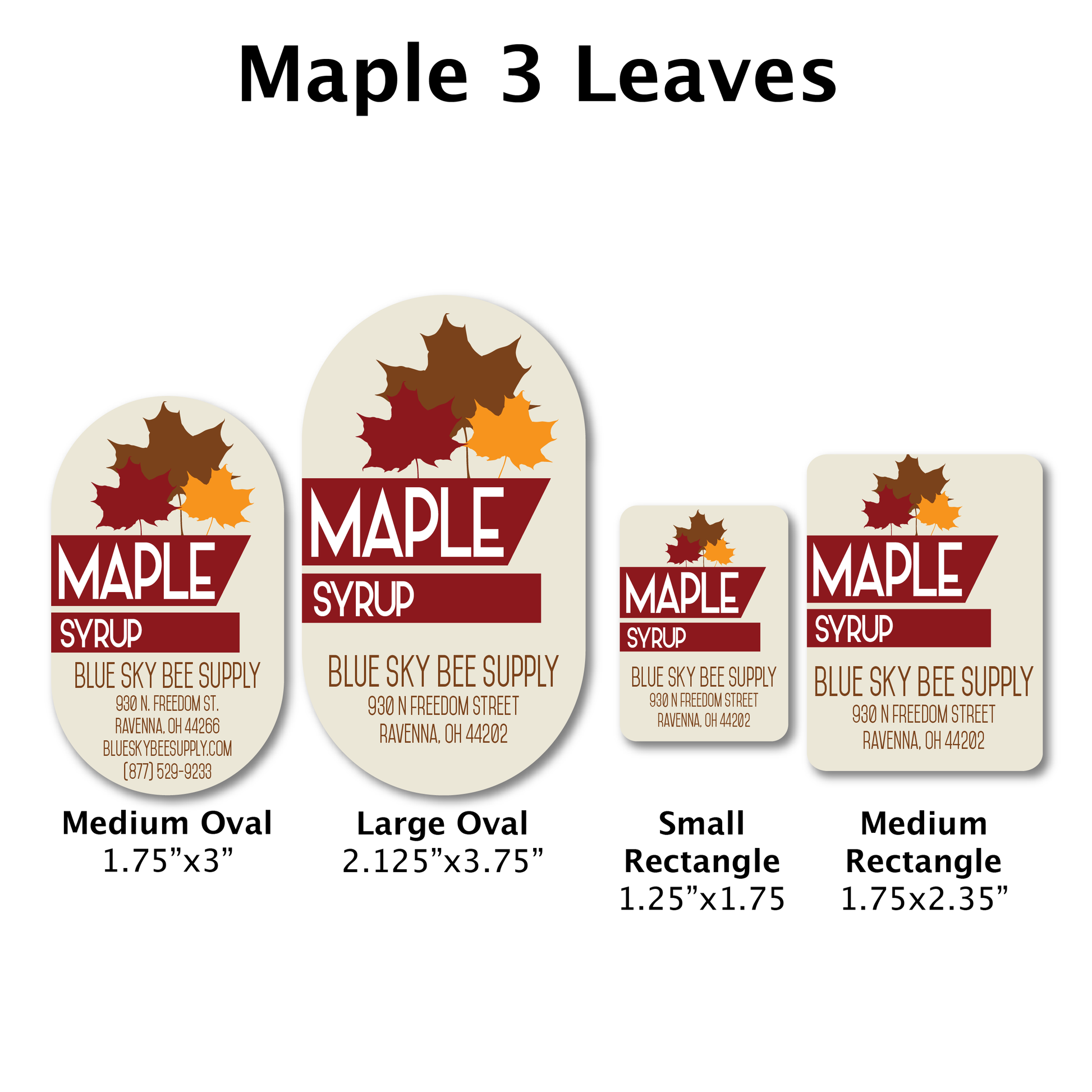Maple 3 leaves - Customizable Design Label