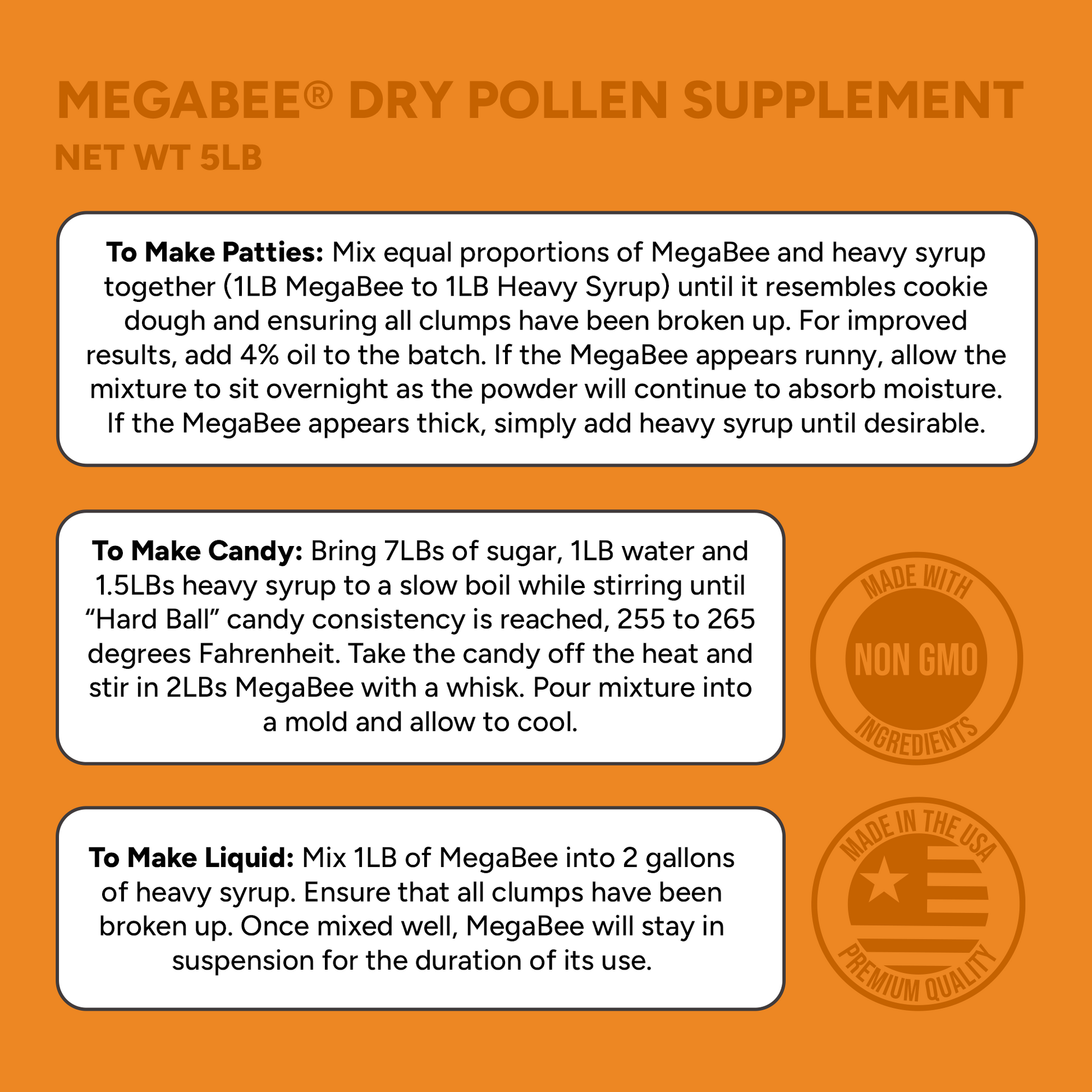 MegaBee Dry Pollen Supplement (5 lb. bag) [988]
