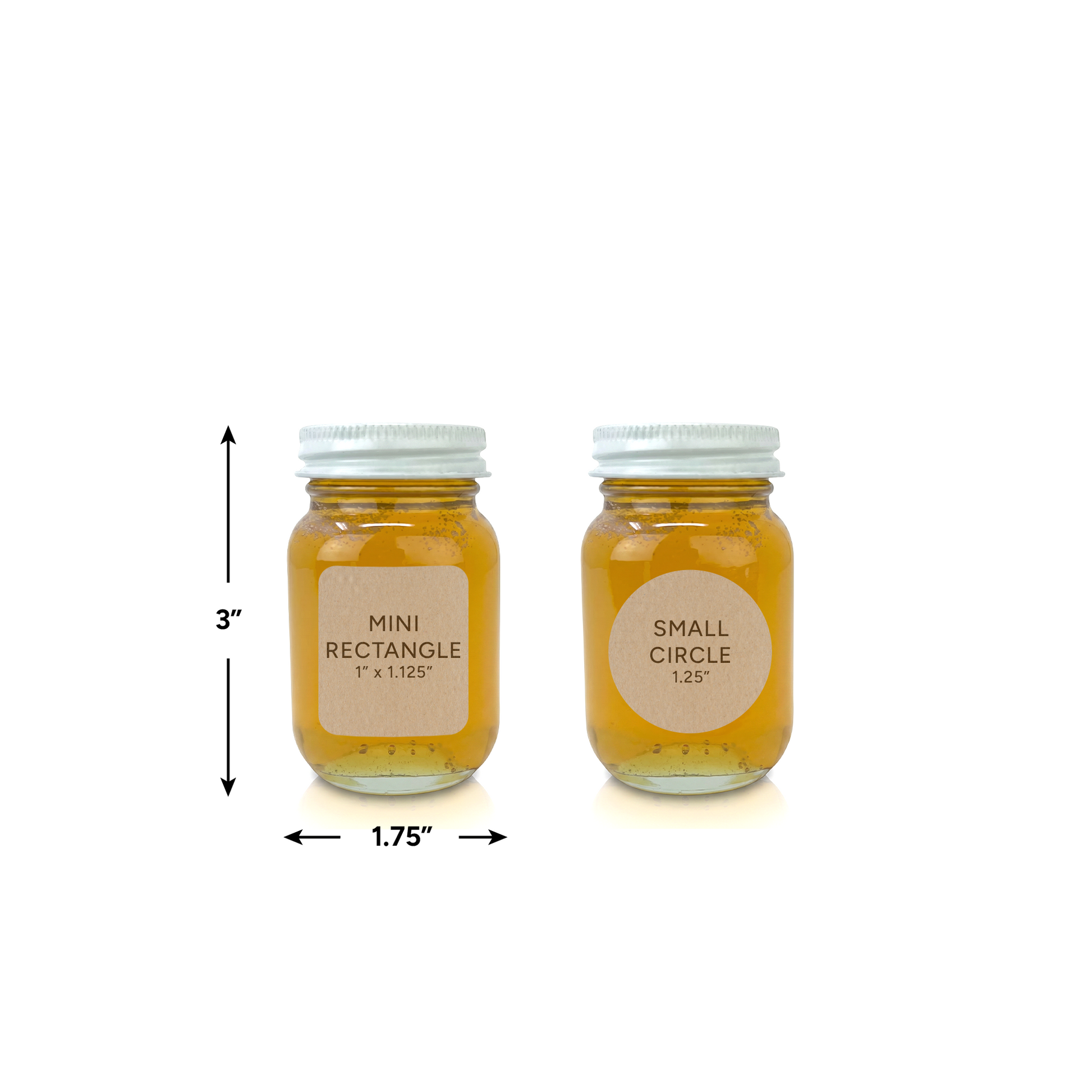 Glass Mini Mason Jars - 3 oz. wt. (24 ct case w/38mm lids) [MM-2]