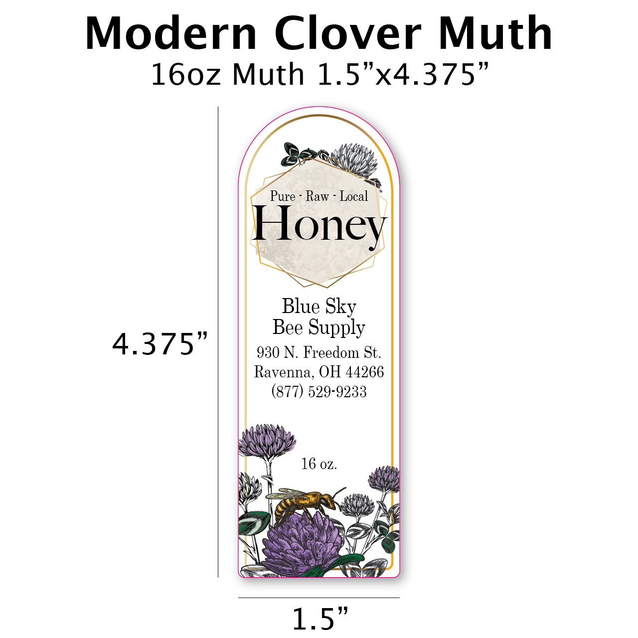Modern Clover - Customizable Muth Jar Labels