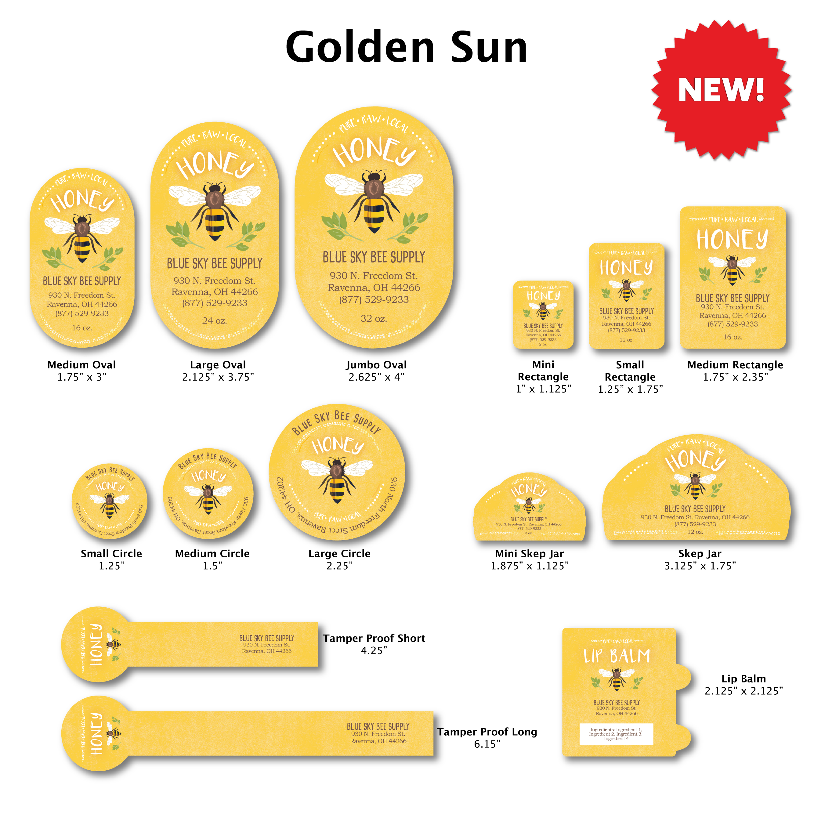 Golden Sun - Customizable Label Design