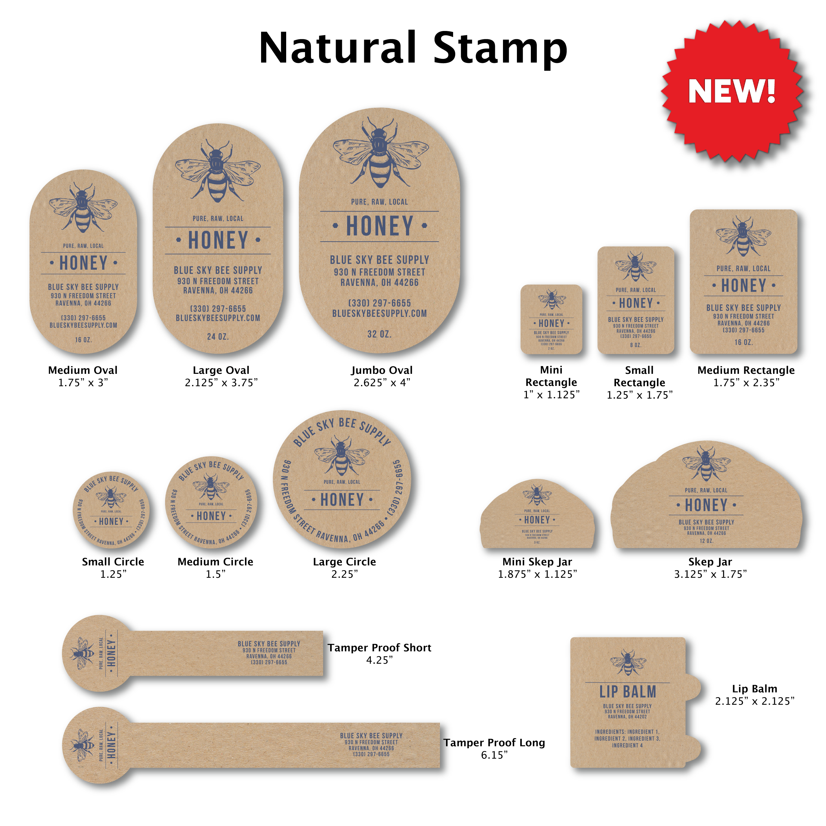 Natural Stamp - Customizable Label Design