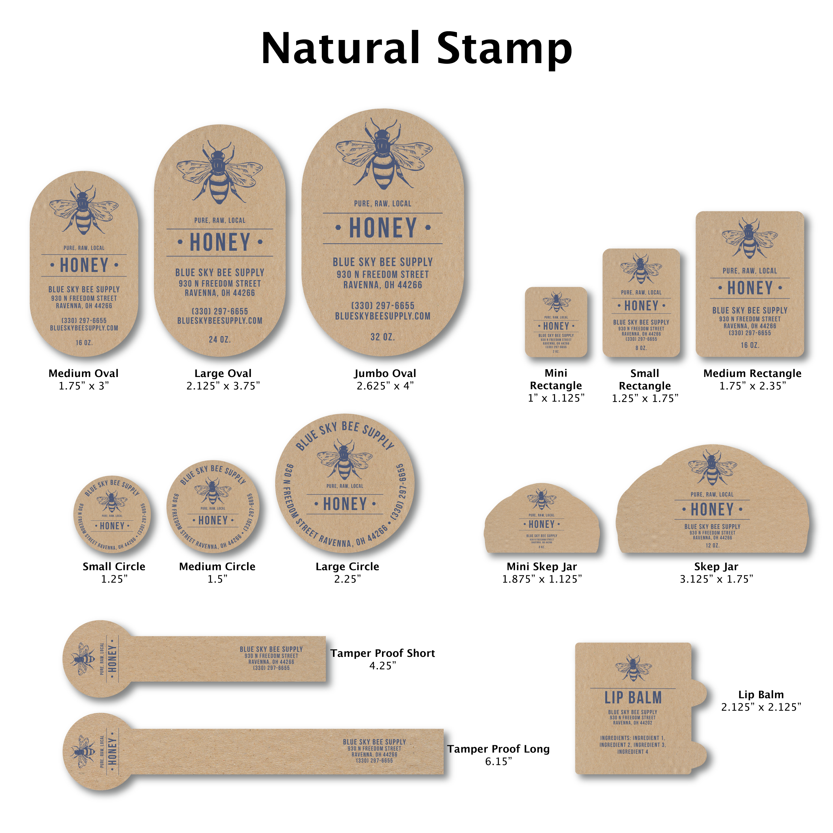 Natural Stamp - Customizable Label Design