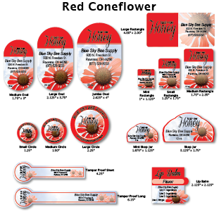 Red Coneflower - Customizable Label Design