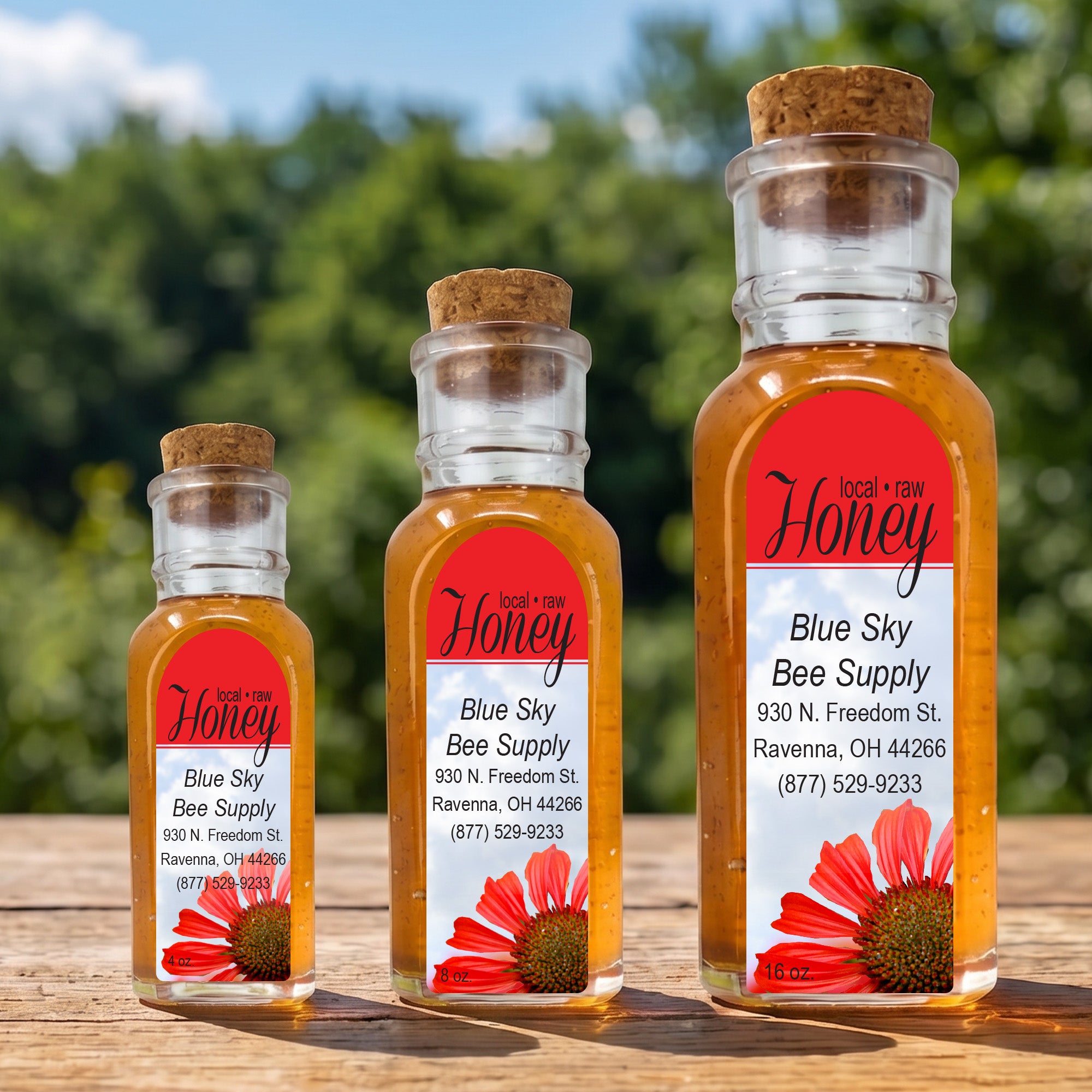 Red Coneflower - Customizable Muth Jar Labels