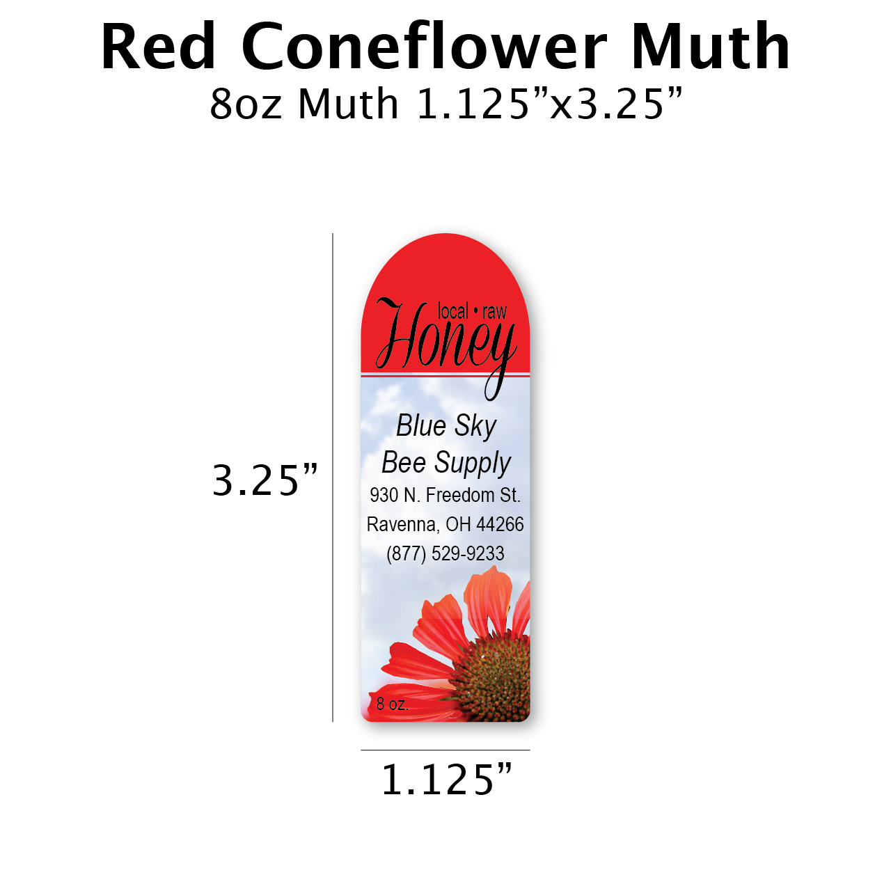 Red Coneflower - Customizable Muth Jar Labels