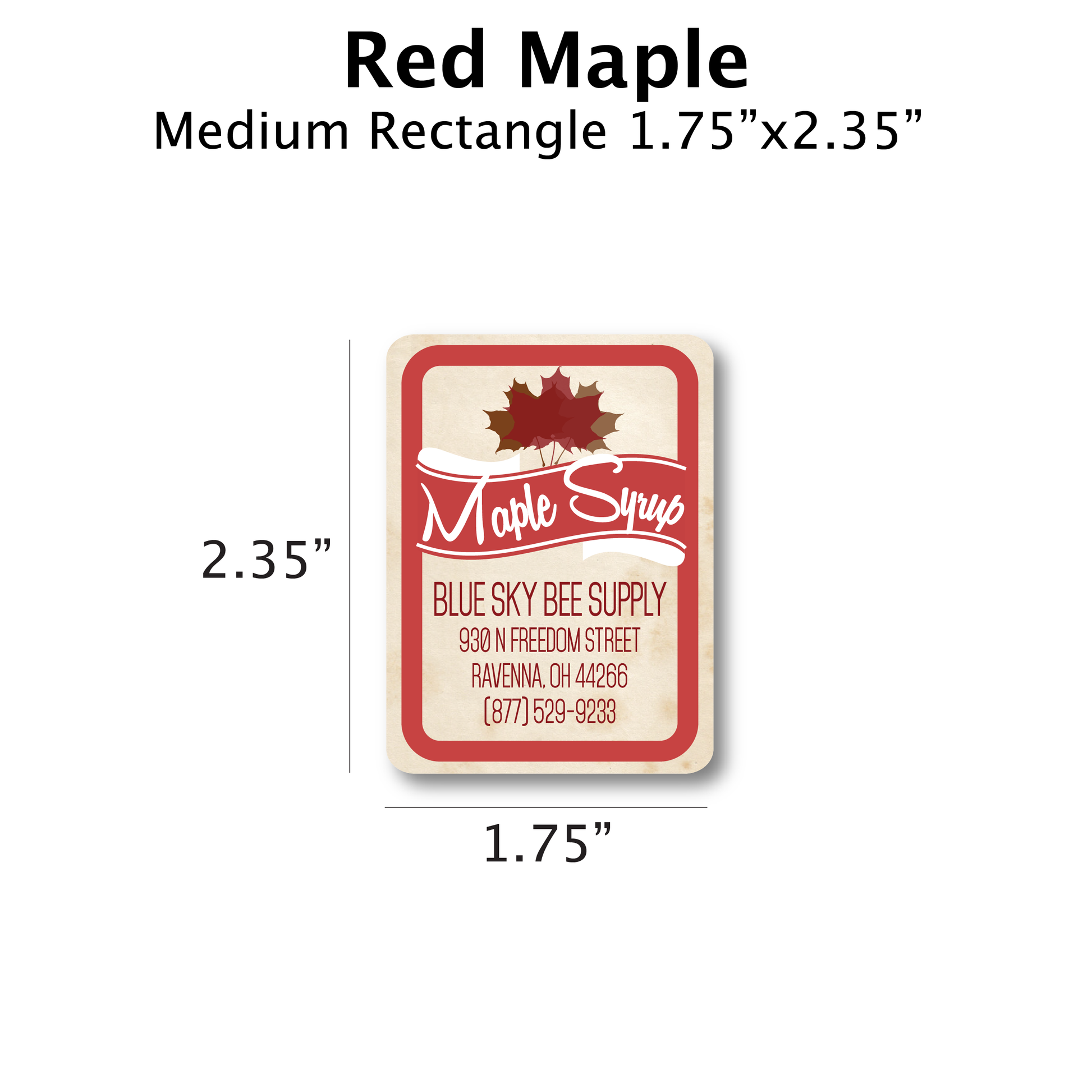 Red Maple - Customizable Label Design