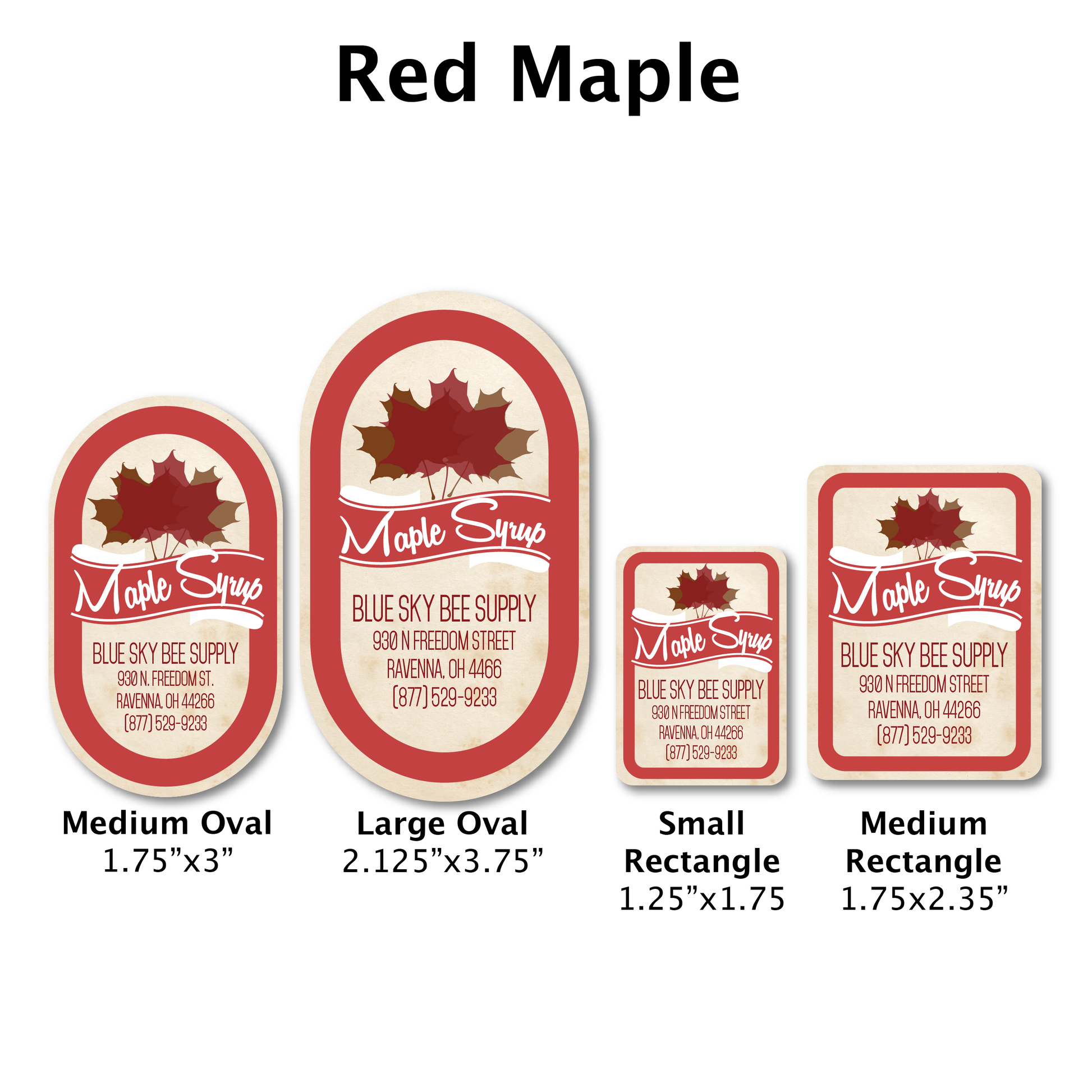 Red Maple - Customizable Label Design