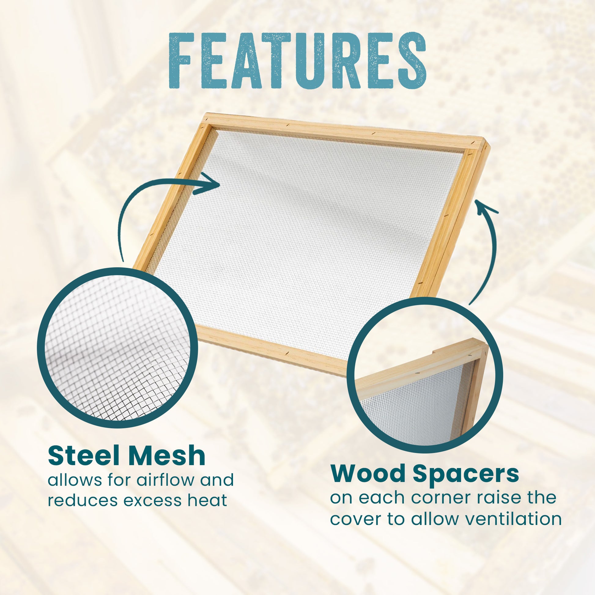 10 Frame WOOD Screened Inner Cover