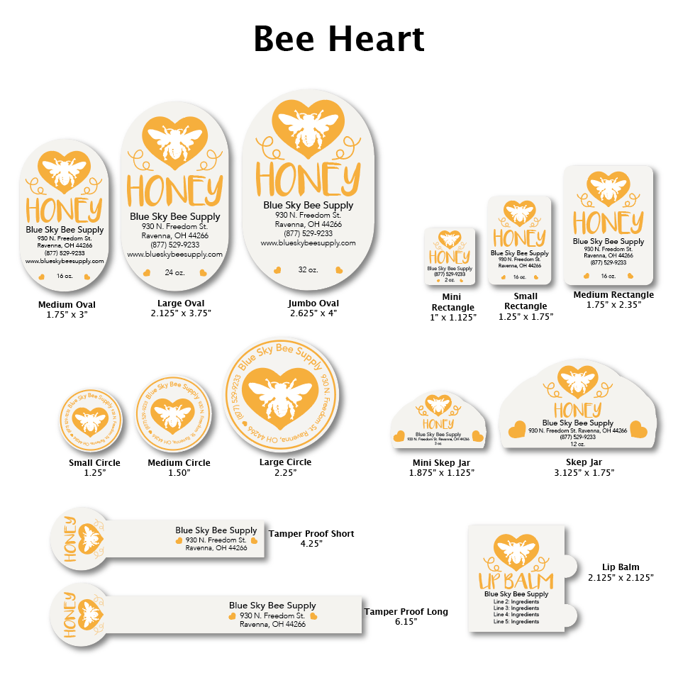 Bee Heart - Customizable Label Design