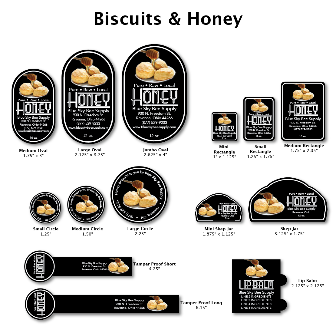 Biscuits & Honey - Customizable Label Design