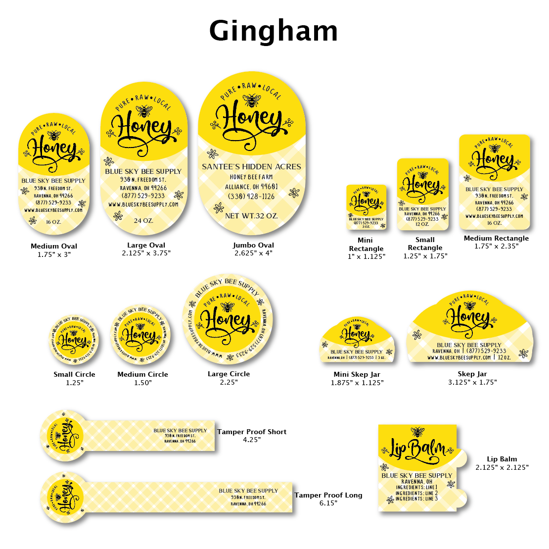 Gingham - Customizable Label Design