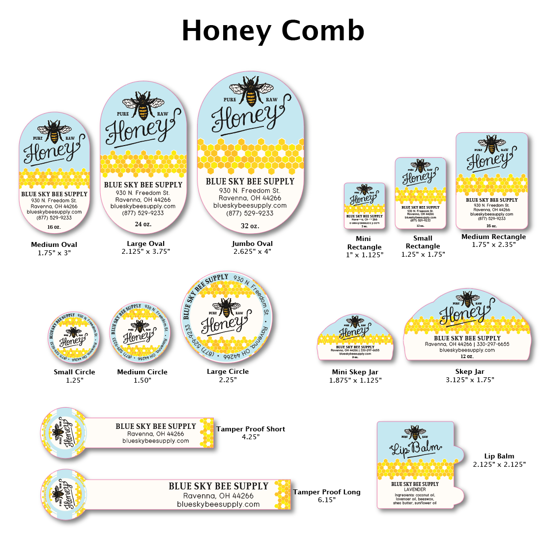 Honey Comb - Customizable Label Design