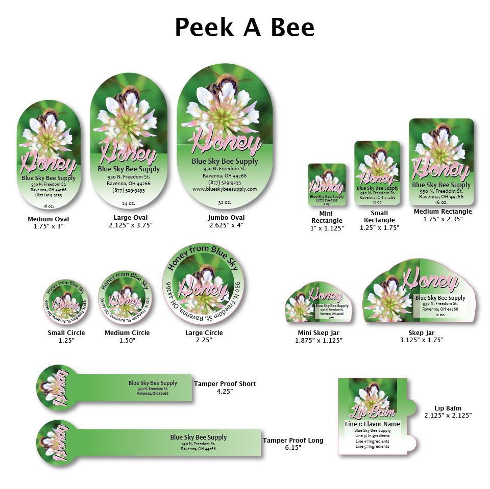 Peek A Bee - Customizable Label Design