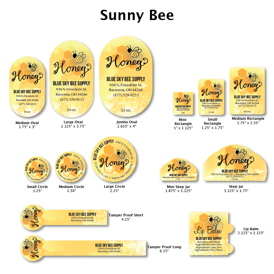 Sunny Bee - Customizable Label Design