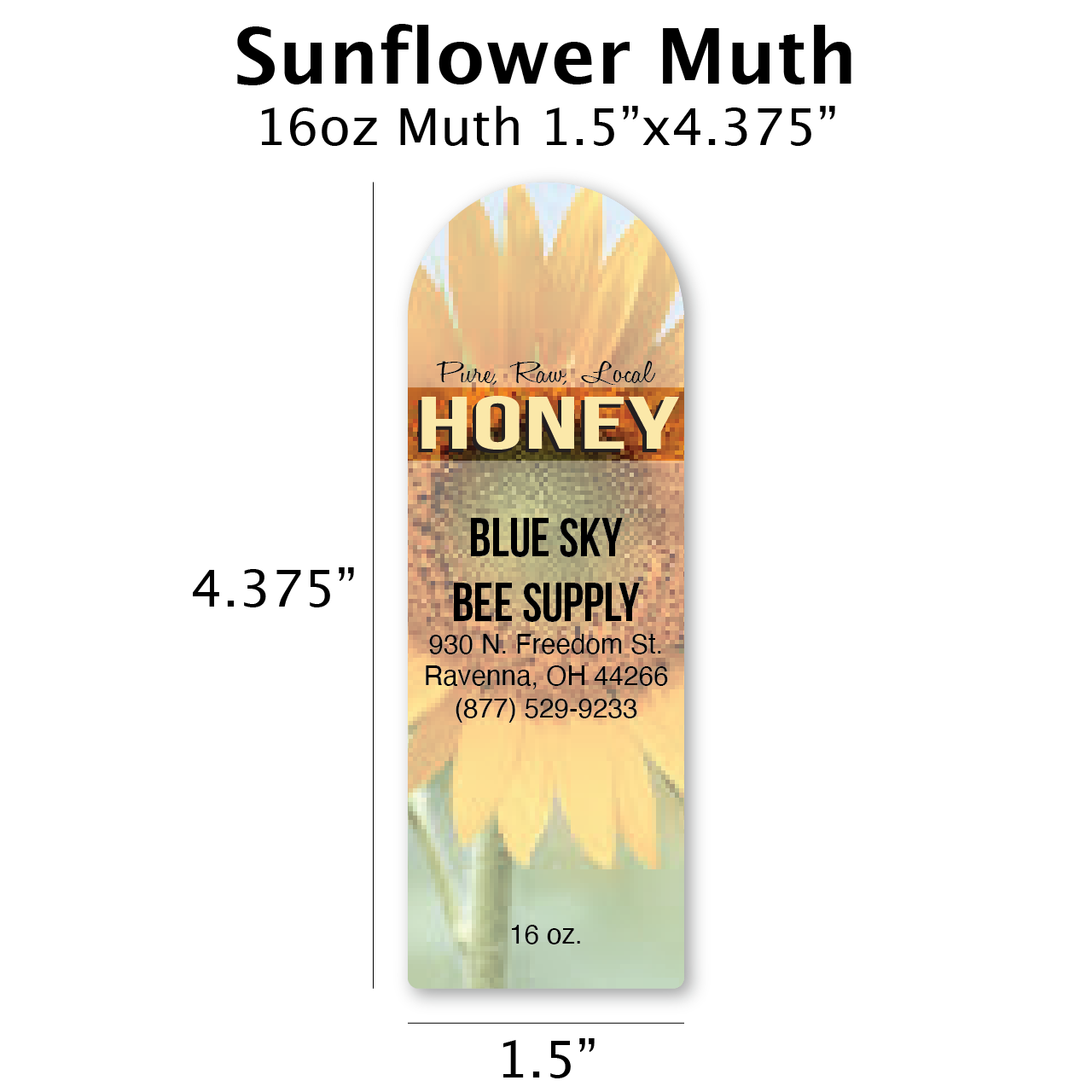 Sunflower - Customizable Muth Jar Labels