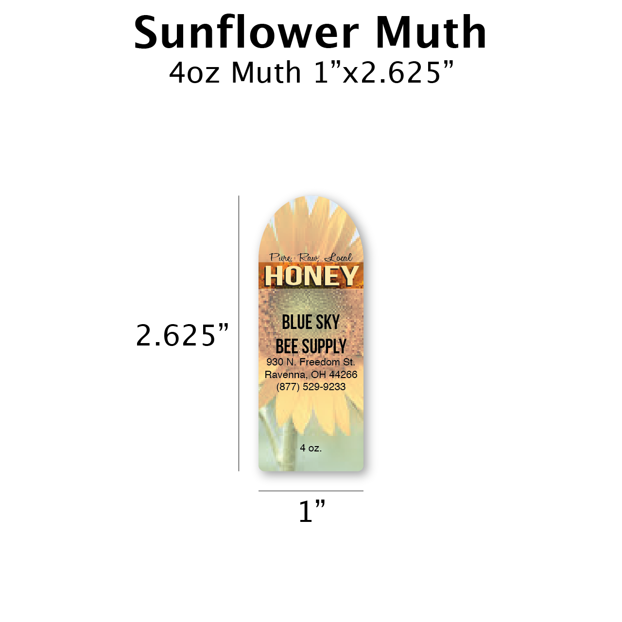 Sunflower - Customizable Muth Jar Labels