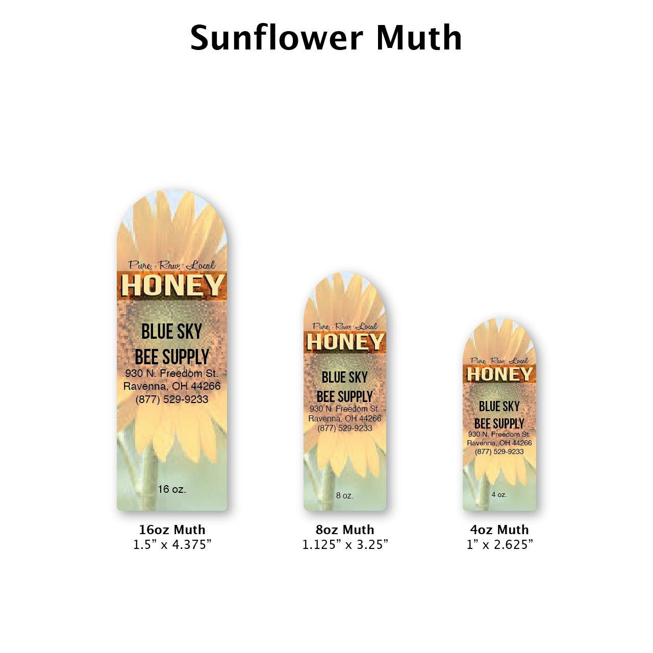 Sunflower - Customizable Muth Jar Labels