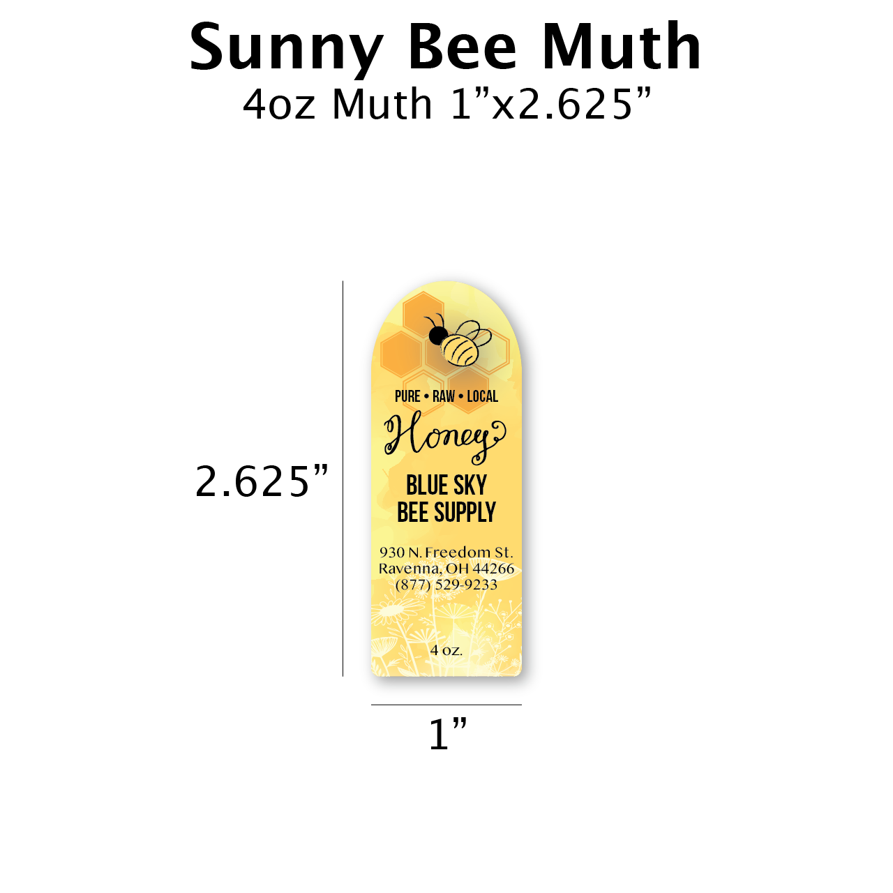 Sunny Bee - Customizable Muth Jar Labels