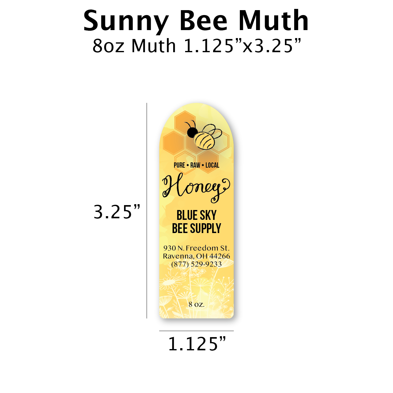 Sunny Bee - Customizable Muth Jar Labels