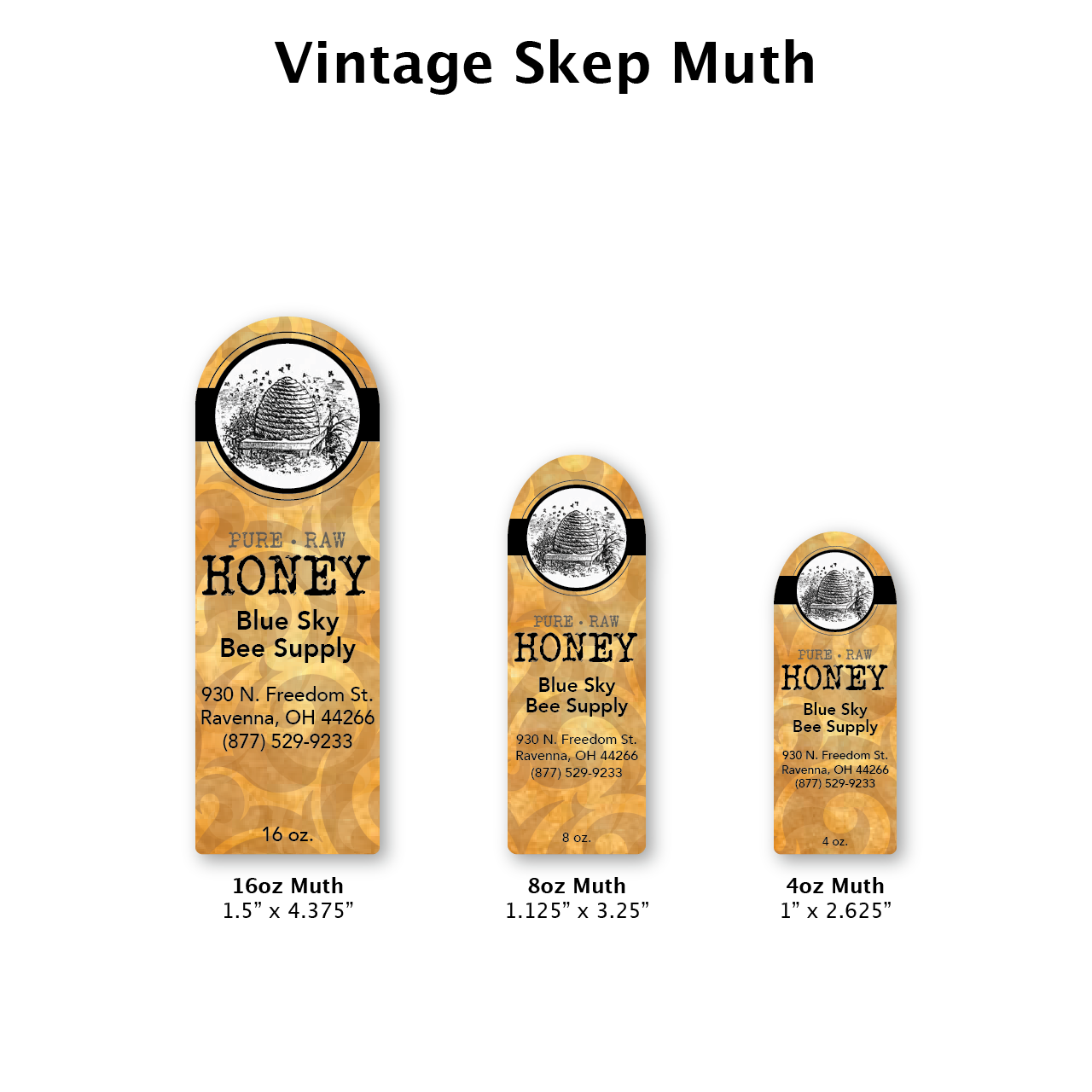 Vintage Skep - Customizable Muth Jar Labels